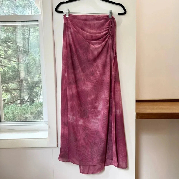 NWT Free People Supernova Set Two Piece Skirt Crop Top Long Sleeve Pink - Picture 6 of 15